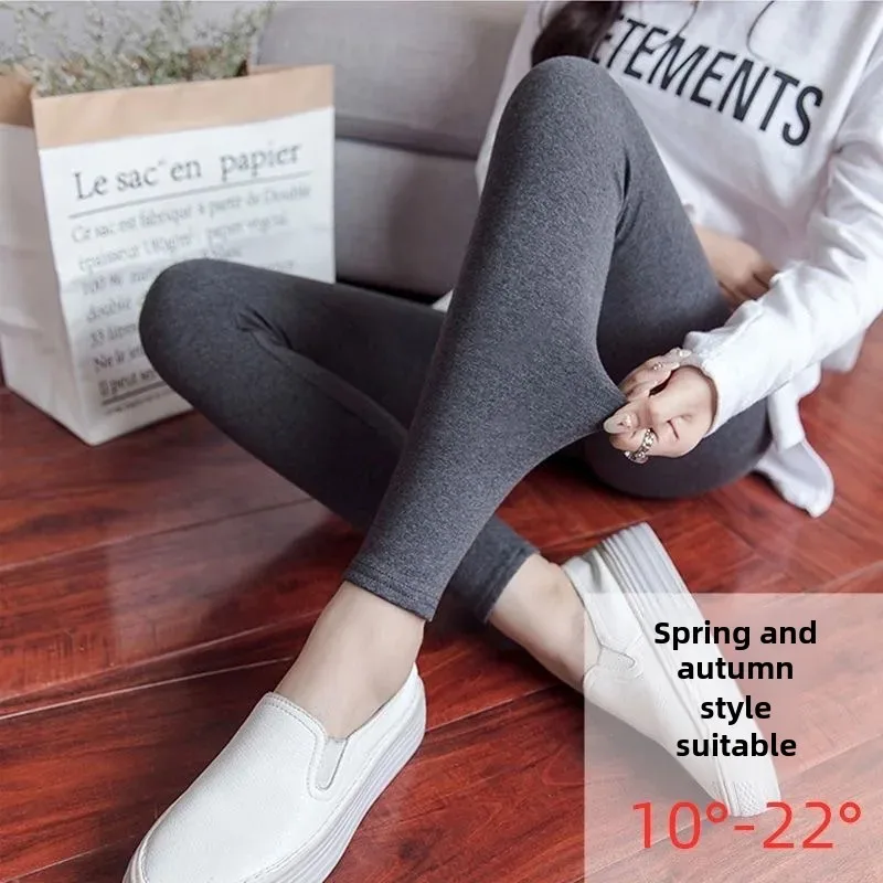 Тонкие хлопковые леггинсы из модала с высокой талией, защитные брюки больших размеров, эластичная верхняя одежда, леггинсы со средней талией для женщин