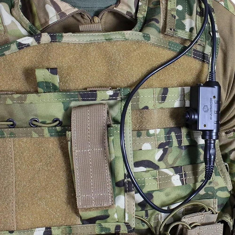 Adaptador Original EARMOR M51 PTT, auriculares tácticos Airsoft Kenwood (para baofeng), accesorio de auriculares tácticos con enchufe