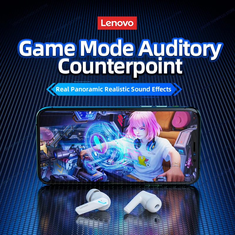 선택 Lenovo GM2 Pro 게임용 헤드셋 Bluetooth 5.3 듀얼 모드 음악 스포츠 이어 버드 마이크 HD 통화 기능이있는 소음 감소 헤드폰