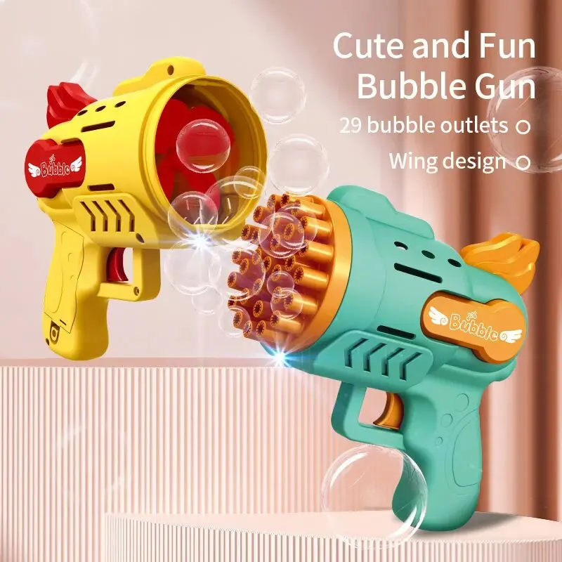 Light-Up Bubble Gun - 29-gaats Gatling Blaster voor jongens en meisjes van 6-14 jaar oud (batterij en bubbelvloeistof niet inbegrepen)