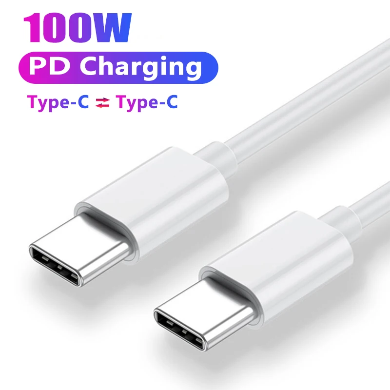 PD 100W USB C a USB tipo C Cable de datos de carga rápida para Huawei Samsung Xiaomi Macbook iPad línea de datos tipo C a tipo C