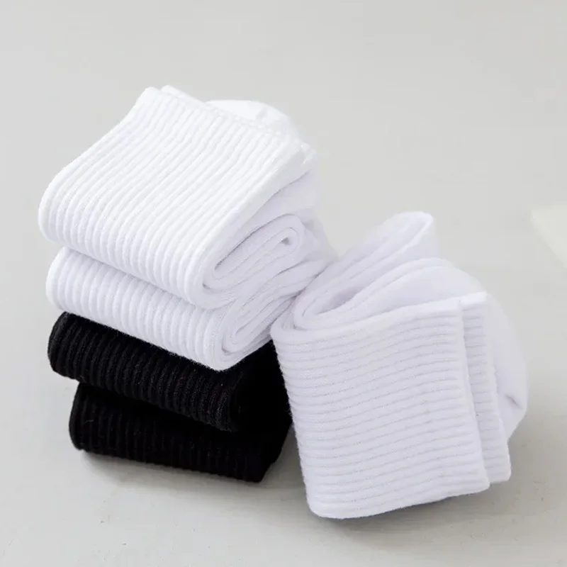 5/15 pares de calcetines blancos de algodón de nuevo estilo para hombre, calcetines largos deportivos suaves y transpirables para verano e invierno, calcetines de talla grande para hombre