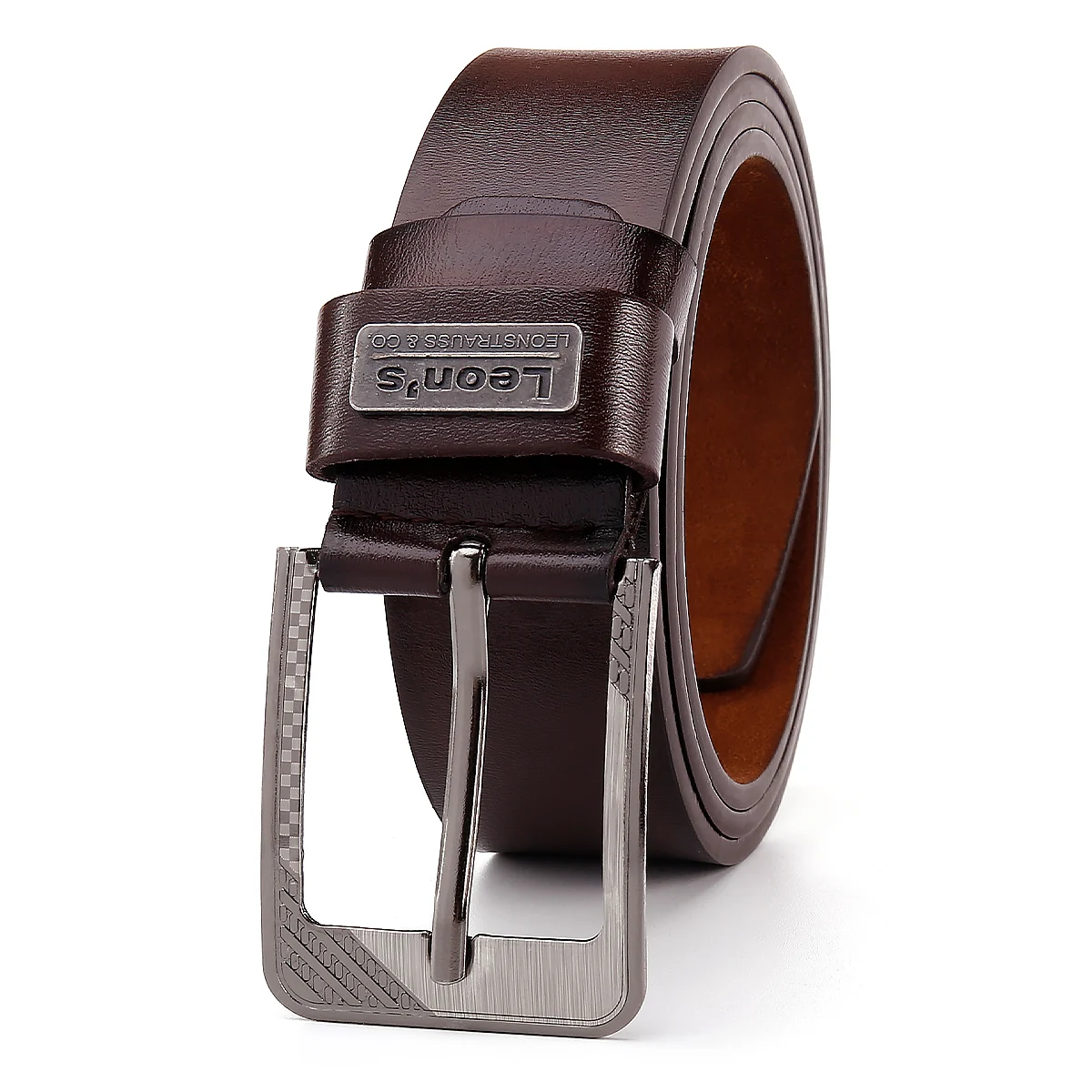 【LEON'S】 cinturón vaquero informal de cuero con hebilla para hombre, cinturón Retro de lujo de alta calidad para hombre, Cintos en 3 colores, novedad de 2023