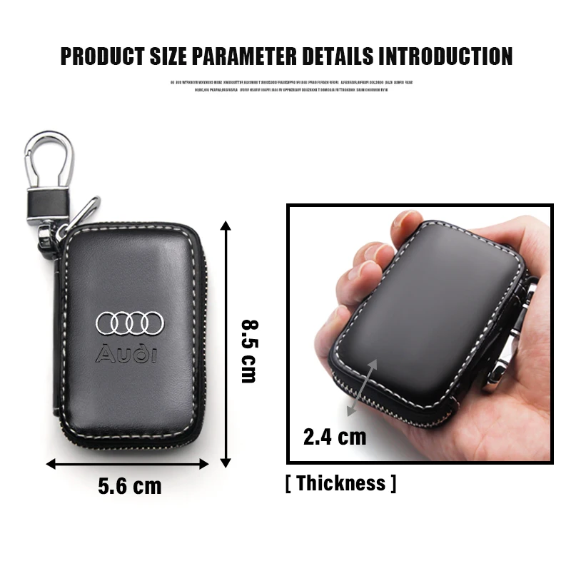 Leather Key Wallet Car Key Bag Multi Function Key Case for Audi A4 B8 B6 B7 A3 8P 8V 8L A6 C7 C6 A5 A4 Q5 Q7 A1 Q3 A7 TT RS3 RS4