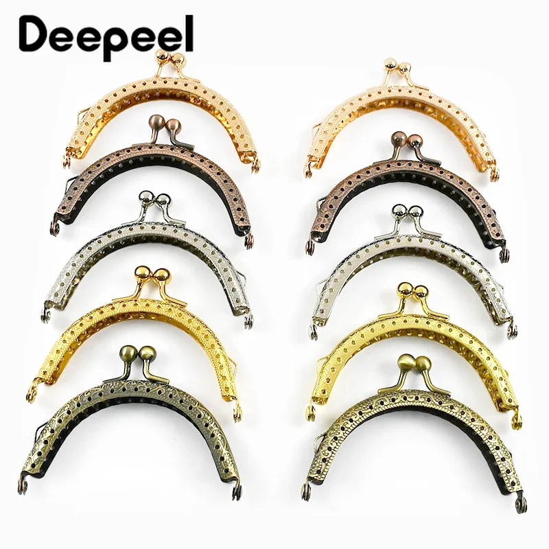 5/10Pcs Deepeel 85mm Metal Bag Handles Coin Purse Frame Kiss Clasp Handbag Wallet Handles DIY Sewing Brackets Accessories