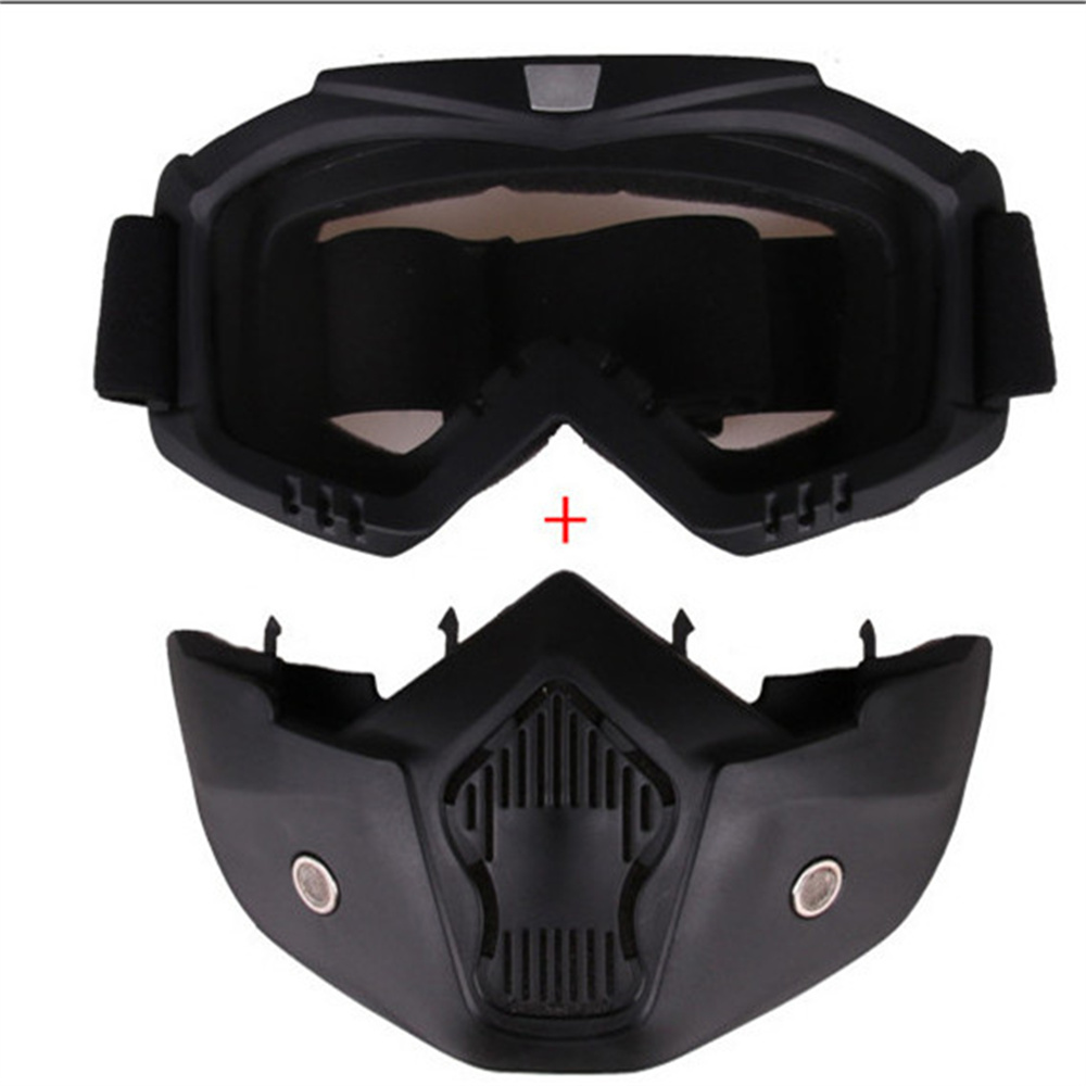 Tactical Cycling Goggles Mask UV Proof Windproof Anti-Fog Protective Detachable Adjustable Tactical Glasses Mask CS/Paintball