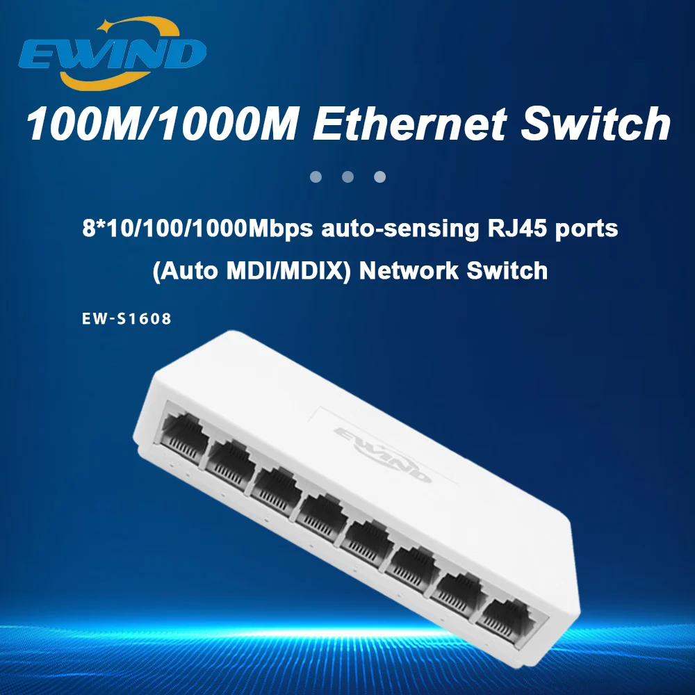 10/100/1000 Mbit/s Voll-Gigabit-Netzwerk-Ethernet-Switch 5/8 Ports RJ45-Port 10/100 Mbit/s Fast Network Switch Ethernet