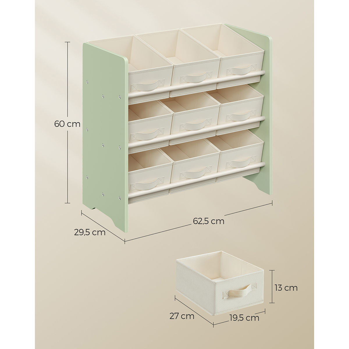 Petit meuble de rangement en T non tissé pour chambre d'enfant, lit Laurie, 29,5x62,5x60 cm