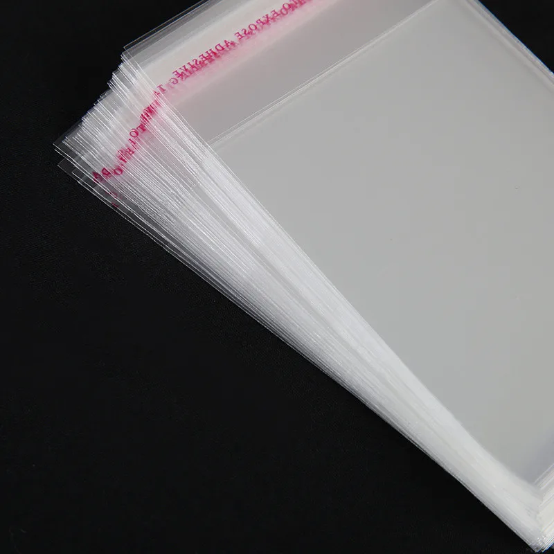 100 Uds. Bolsa de celofán autoadhesiva transparente de varios tamaños para violonchelo bolsas de plástico pequeñas con cierre automático para embalaje de dulces bolsa resellable