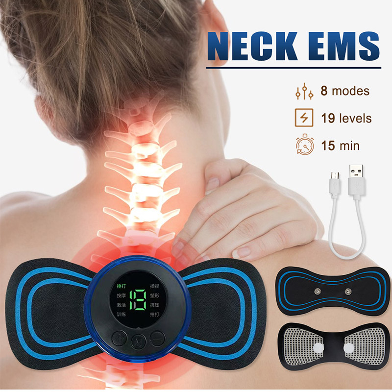 ชาร์จคอนวด EMS เครื่องกระตุ้นกล้ามเนื้อไฟฟ้านวดปากมดลูก Patch ความถี่ต่ํา PULSE แผ่นนวดบรรเทาอาการปวด TO