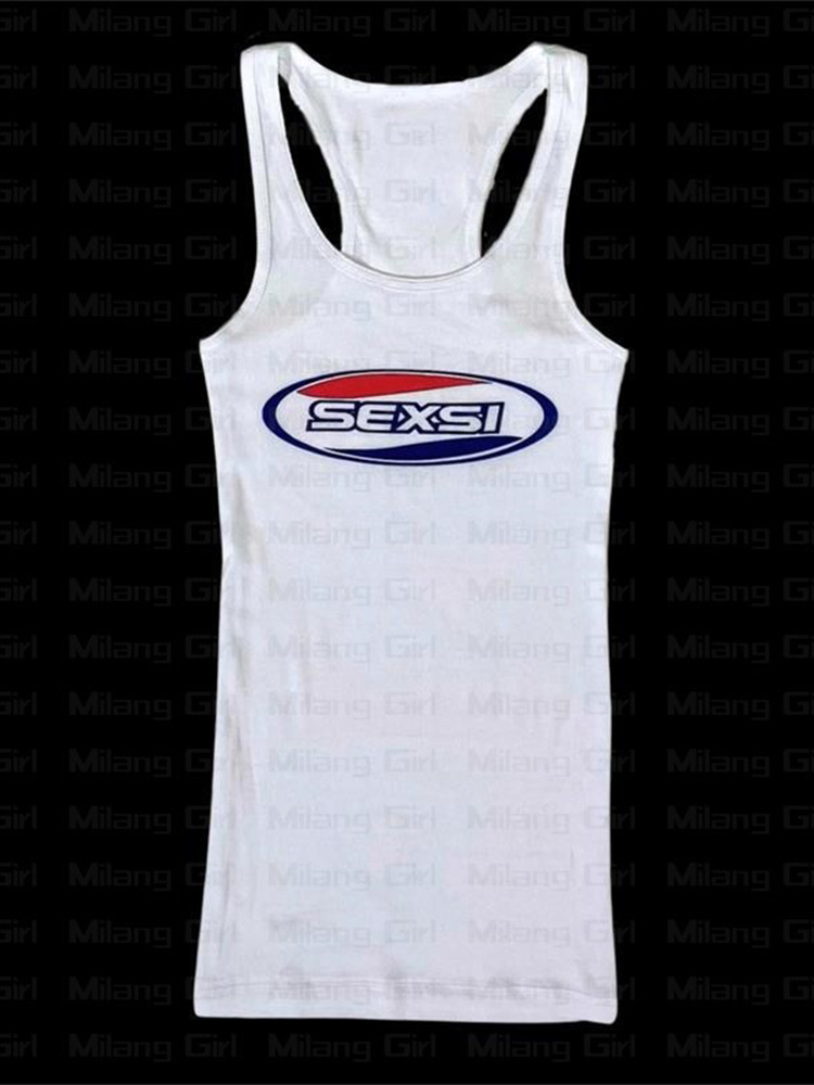 Y2K High Street Tank Tops blanco Coquett tirantes finos Gyaru Tops Acubi moda mujer Tops Sexy letra impresa para mujer