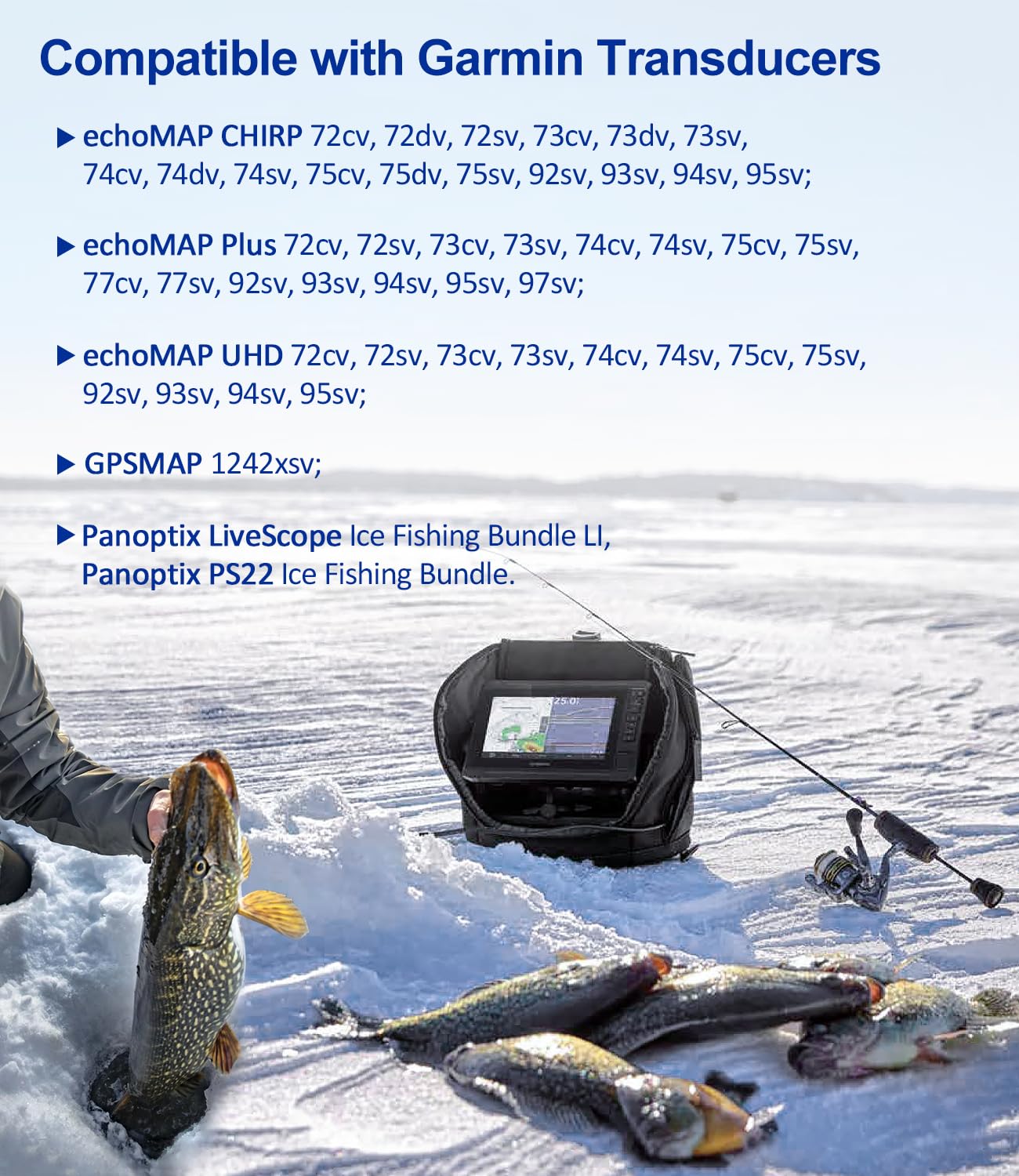 TM 010-12445-00 Cabo de alimentação/data com rosca de 4 pinos para transdutores Garmin echoMAP Chirp/Plus/UHD, GPSMAP e para Panoptix