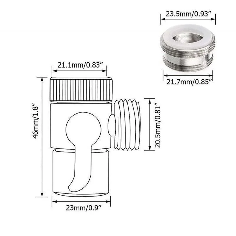 Adaptador de grifo con interruptor de aleación, válvula desviadora divisora de fregadero con aireador, conector de grifo para cocina, inodoro, bidé, ducha y baño