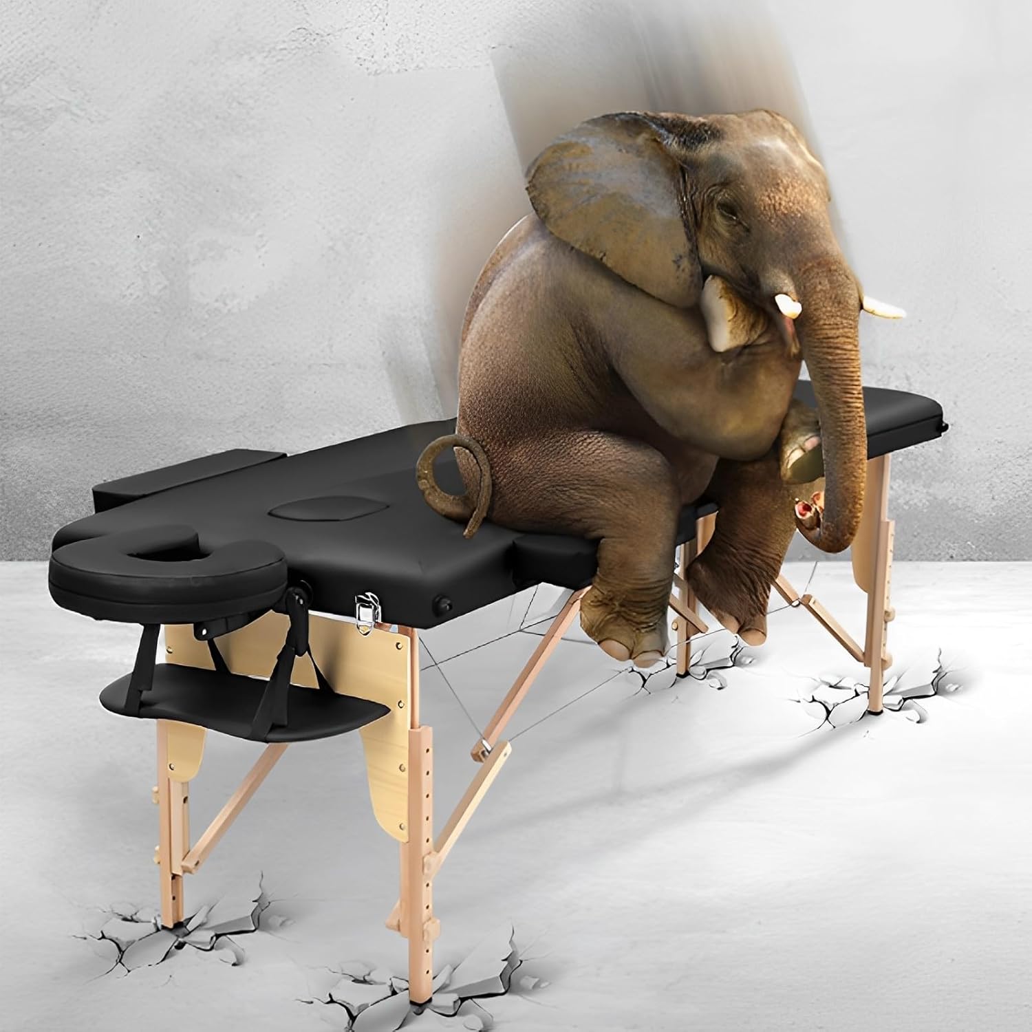 Mesa de masaje de madera Banka móvil de 2 zonas para una terapia de masaje cómoda Diseño plegable de altura ajustable para uso profesional