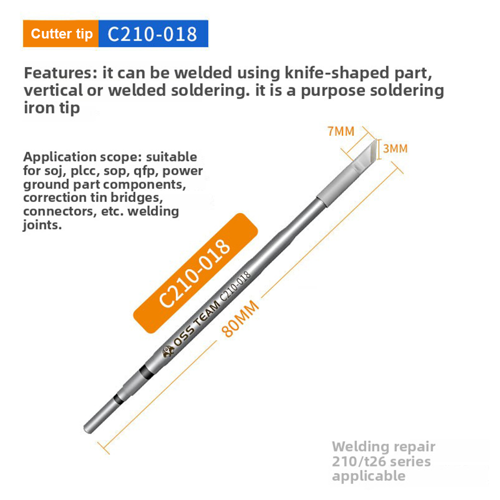 OSS C210 Soldering iron tip Precision welding tool 2S rapid heating Compatible for T90A T210 T80 HS02B Soldering iron