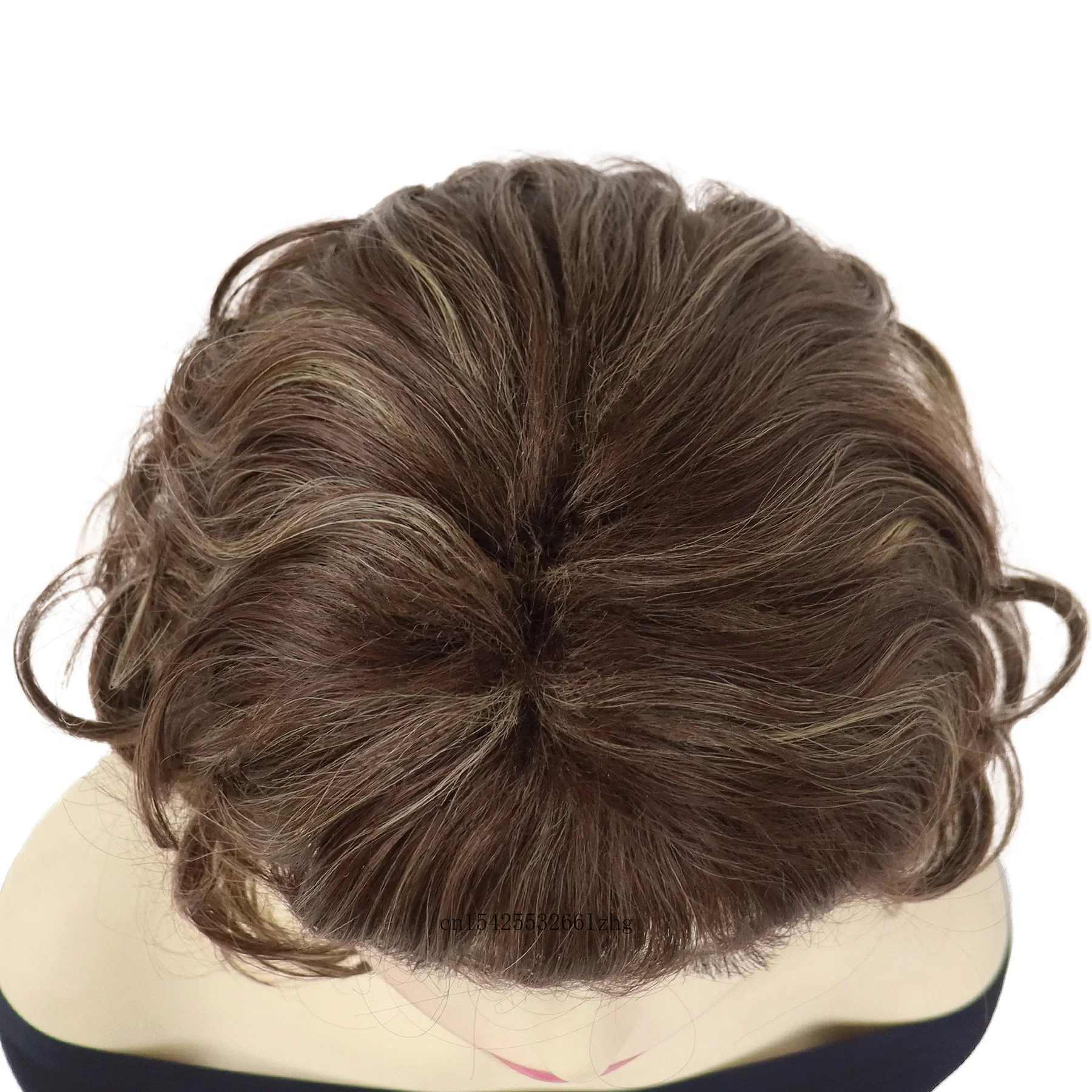 Gnimegil-フリンジ付きの合成カーリーウィッグ,女性用,ミディアムミックス,茶色,ふわふわ,エレガント,コスプレ,ハロウィーンパーティー,毎日