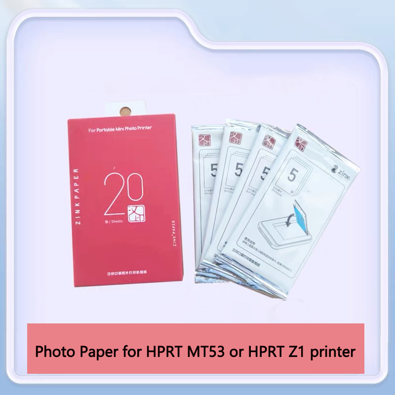 Papier Photo spécifique HPRT MT53 ou HPRT Z1, 2x3 pouces, papier Photo Original à dos collant pour imprimante M53/Z1