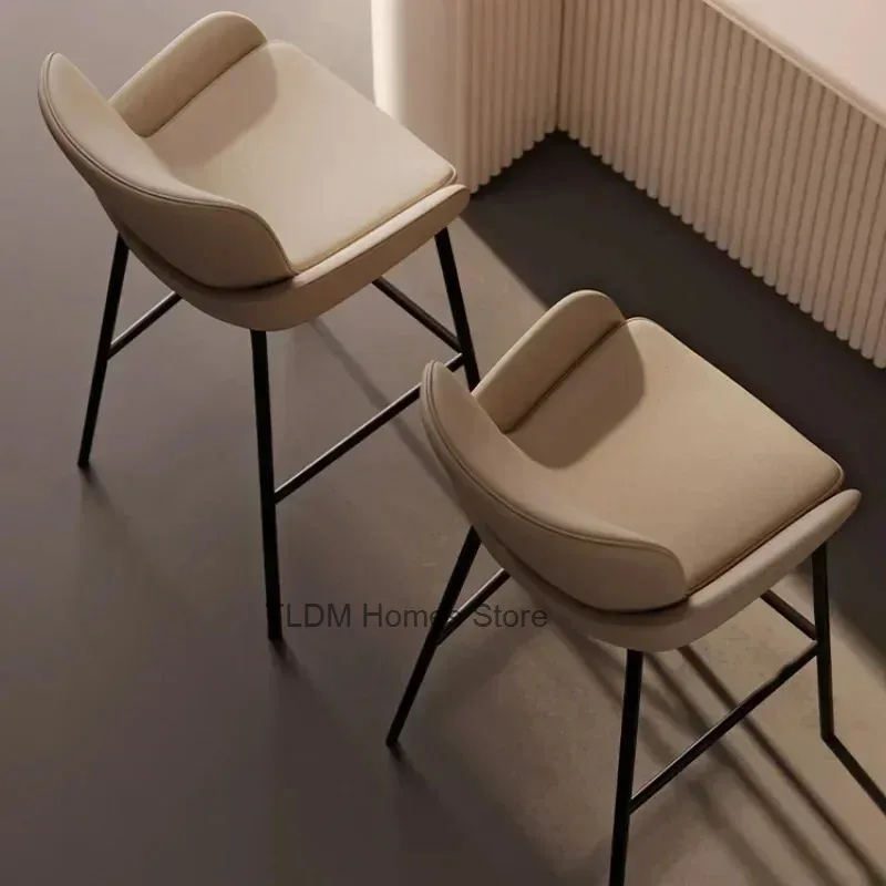 Ilha mesa de jantar cadeira de bar alta couro ferro festas bancos de bar elegante luxo ergonomia gabello cucina alto móveis de bar