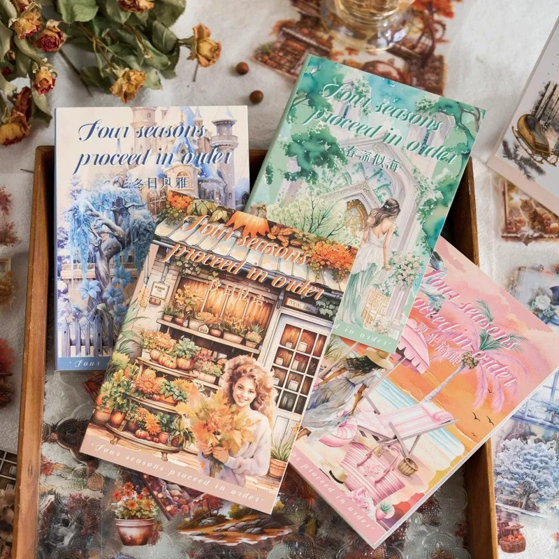 20 sztuk naklejki PET seria sezonowa PET dekoracyjne naklejki DIY pamiętnik dziewczyny Scrapbooking materiał wystrój Album naklejki papiernicze