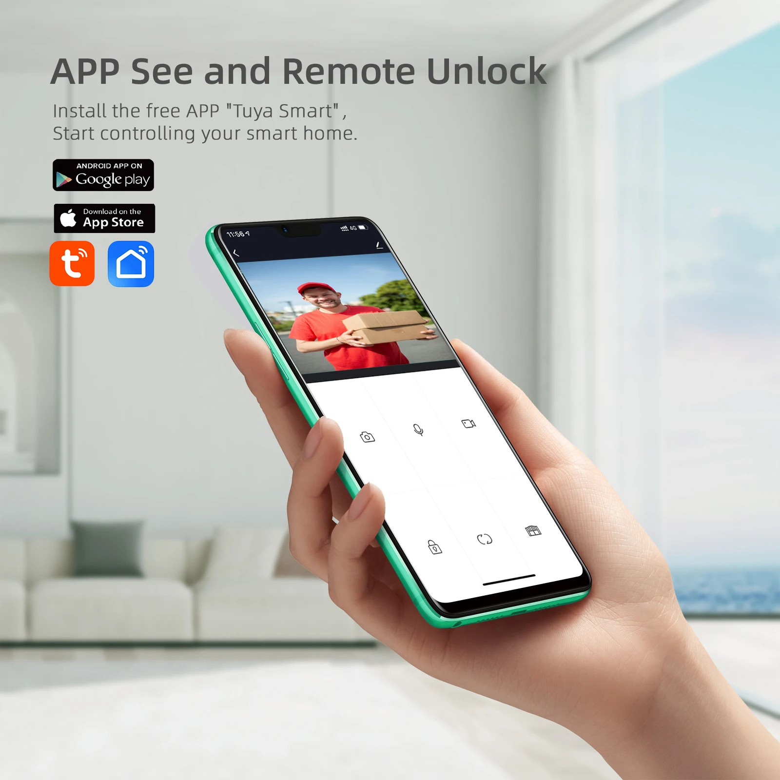 2-draads TMEZON WiFi Video Deurtelefoon Deurbel Intercom 7 Inch 1080P Touchscreen Monitor APP/Swipe/kaart 4in1 Ontgrendelen tuya app