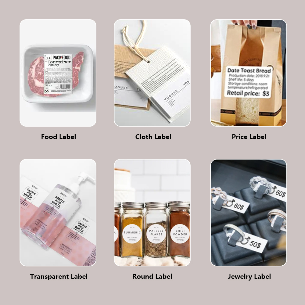 Phomemo m110,m200,m120,m220,e210,p50,デタンポン1, 50x50, 150個に適した透明な円形ラベル