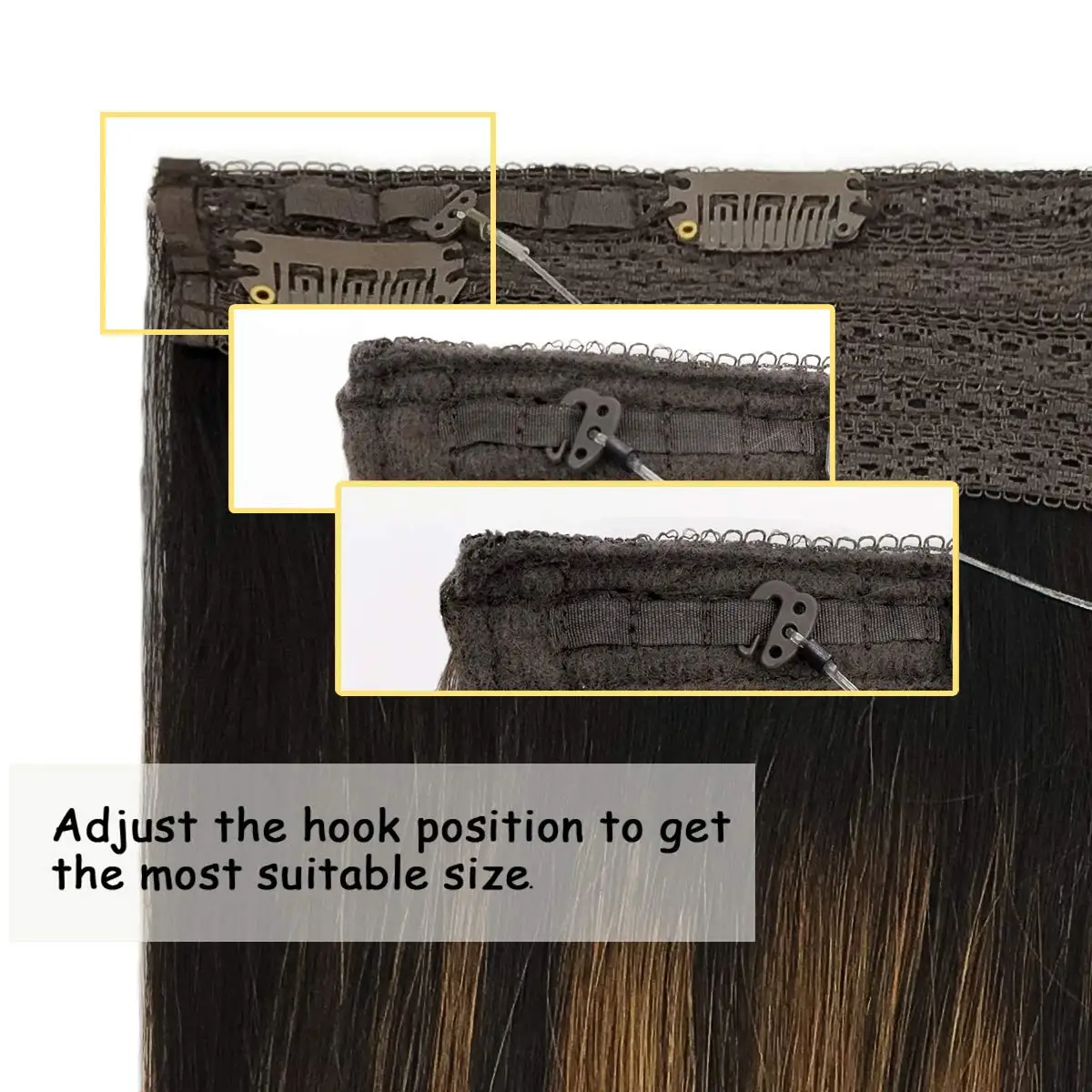 Extensões de cabelo de fio real cabelo humano balayage marrom escuro a castanha invisível transparente remy linha de peixe extensões de cabelo