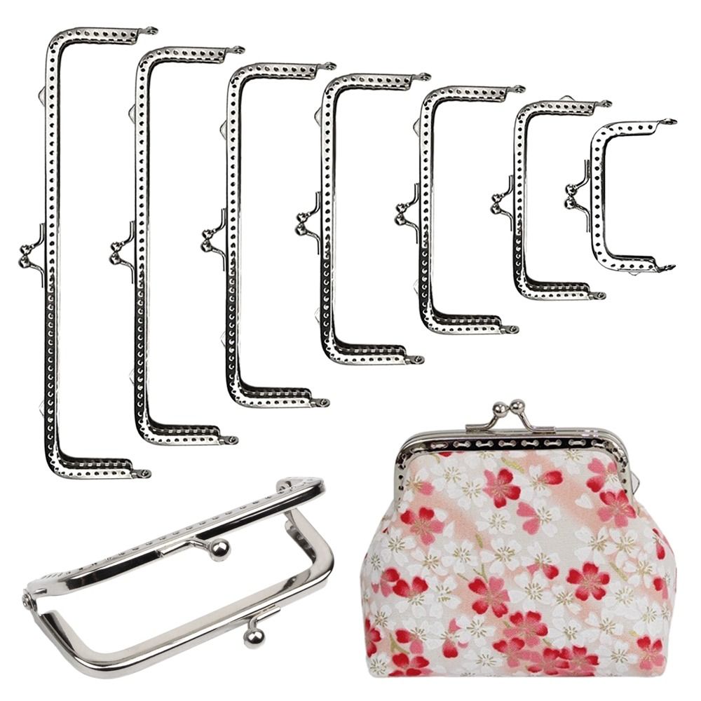 Metal Purse Frame Kiss ClaspVintage Purse Clasp Frame Mini Bag Kiss Clasp Lock DIY Craft Bag Frame Buckle Handle Bag Accessories