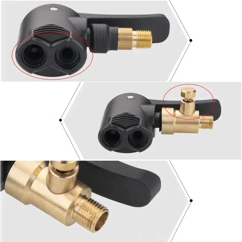 1 set pompa per bicicletta ugello adattatore per tubo flessibile pompa gonfiabile per bici moto connettore valvola di gonfiaggio mandrino aria accessori auto