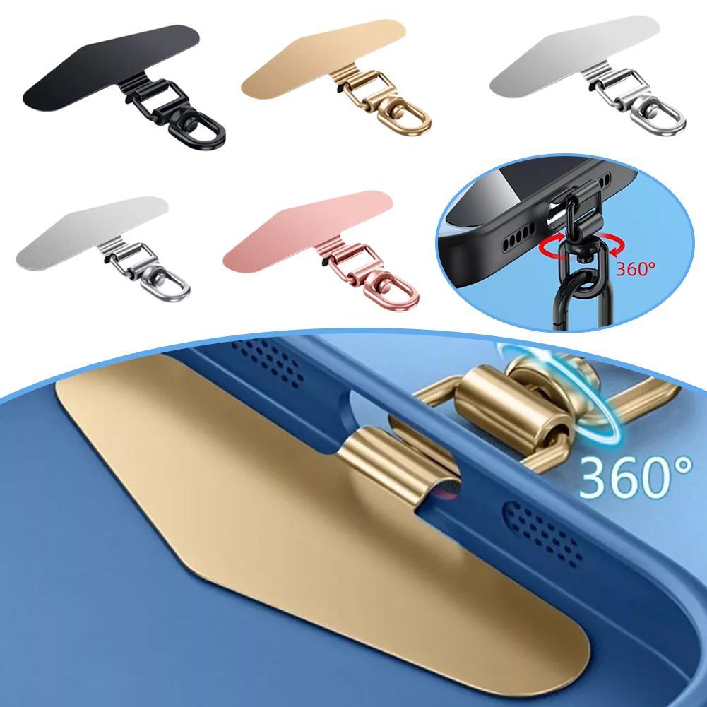 Integrierte 360 drehbare Edelstahl Telefon Tether Tab Metall Patch Dichtung Handy Lanyard Sicherheits verbinder Stück neu