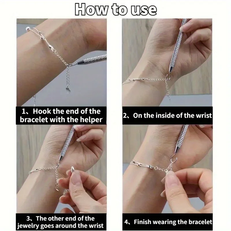 1 peça ferramentas de pulseira assistente de joias, equipamento de fixação e gancho de assistente de pulseira, acessórios de uso de pulseira