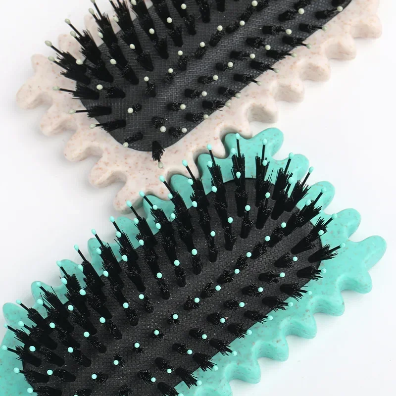ผู้หญิงหวีผม Hollow Shaped CURLY ผมหวีอเนกประสงค์นวดหนังศีรษะและ Anti-Static Fluffy แปรงผมเครื่องมือทรงผม