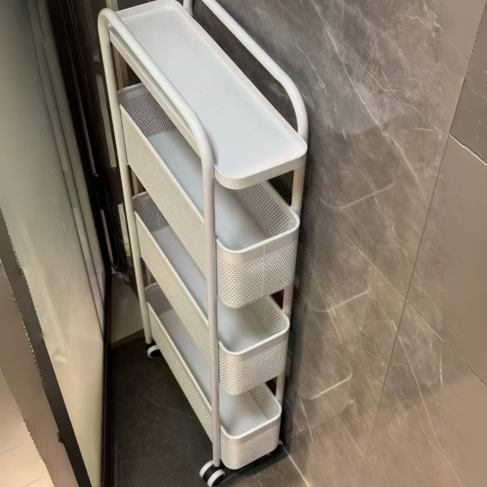 Kitchen Multi-Functional Storage Trolley Vegetable Basket Bathroom Moistureproof Mobile Cart Practical Living Room Snack Shelves