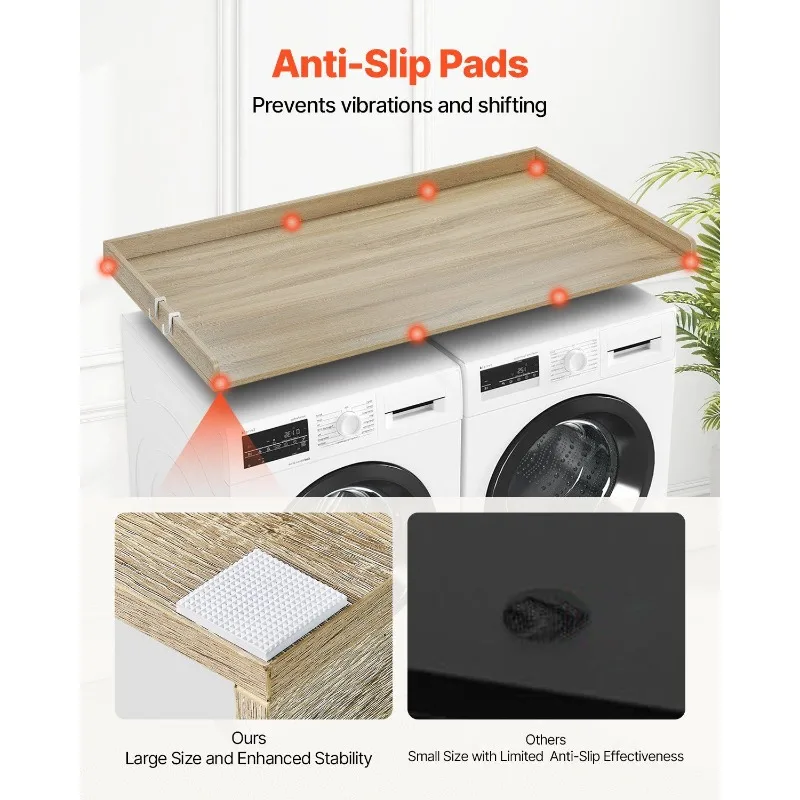 Royxen Laundry Countertop Solid Wood, Countertop for All Front-Loaded Washing Machine and Dryer, Extra Room for Laundry Room,