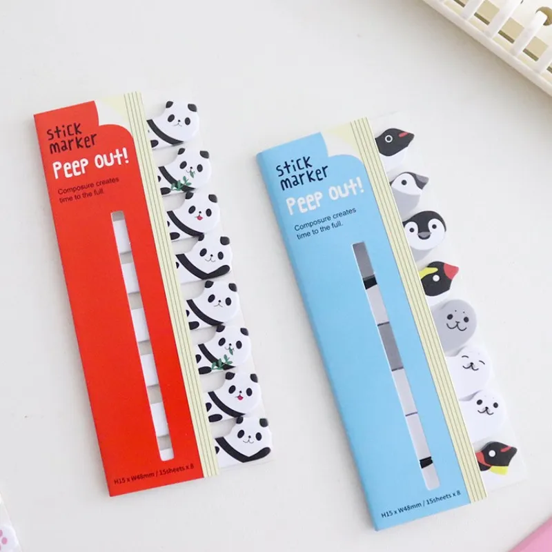 8 pezziLytwtw ‌ Segnalibro animale Kawaii Note adesive/Notepad/N-Sticky Notes Memo Pad, Cancelleria creativa