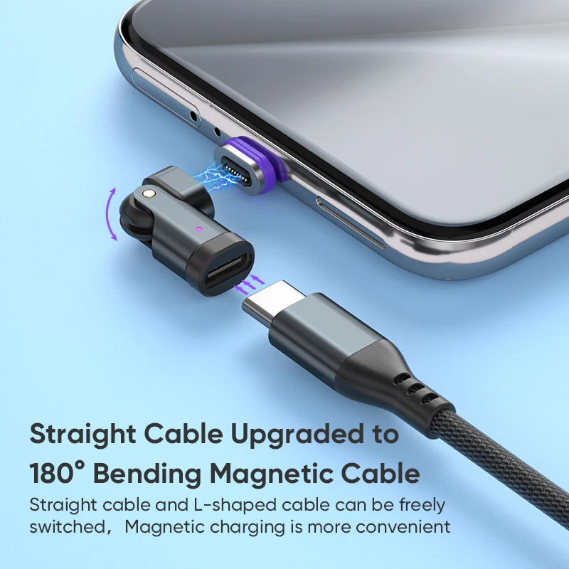 อะแดปเตอร์ Type-C 240W และสายชาร์จเร็ว USB-C to C - ตัวแปลงแม่เหล็ก USB-C ตัวเมียสำหรับ Macbook/iPhone 16/15/Xiaomi
