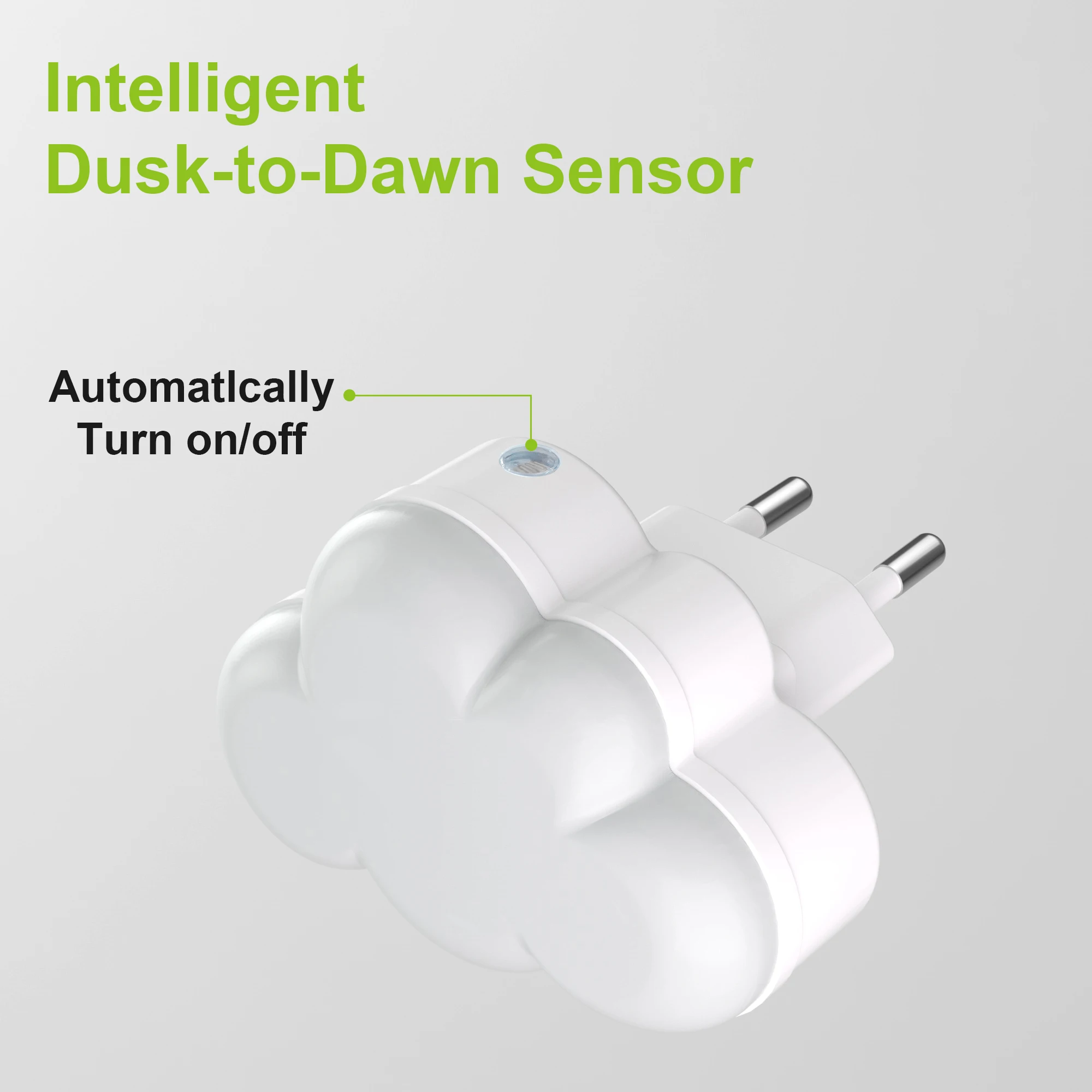 Luces nocturnas con Sensor de luz LED, luces nocturnas con forma de nube de encendido/apagado automático para niños, dormitorio, escalera, pasillo, lámparas de noche para cabecera de cama