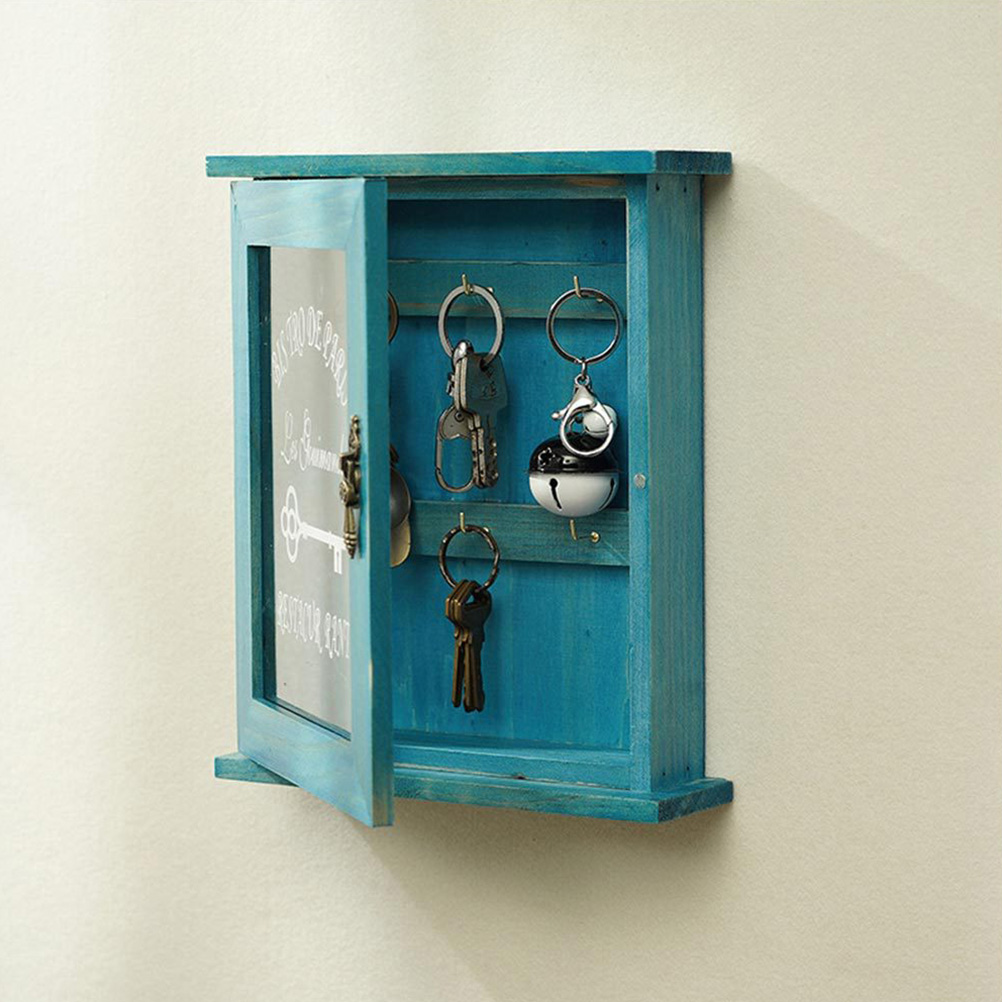Key Wall กล่องที่วางของในตู้เก็บ Rustic ตกแต่งไม้ Entryway Organizer Hook Management Entry ชั้นวางกรณี Mount Mail