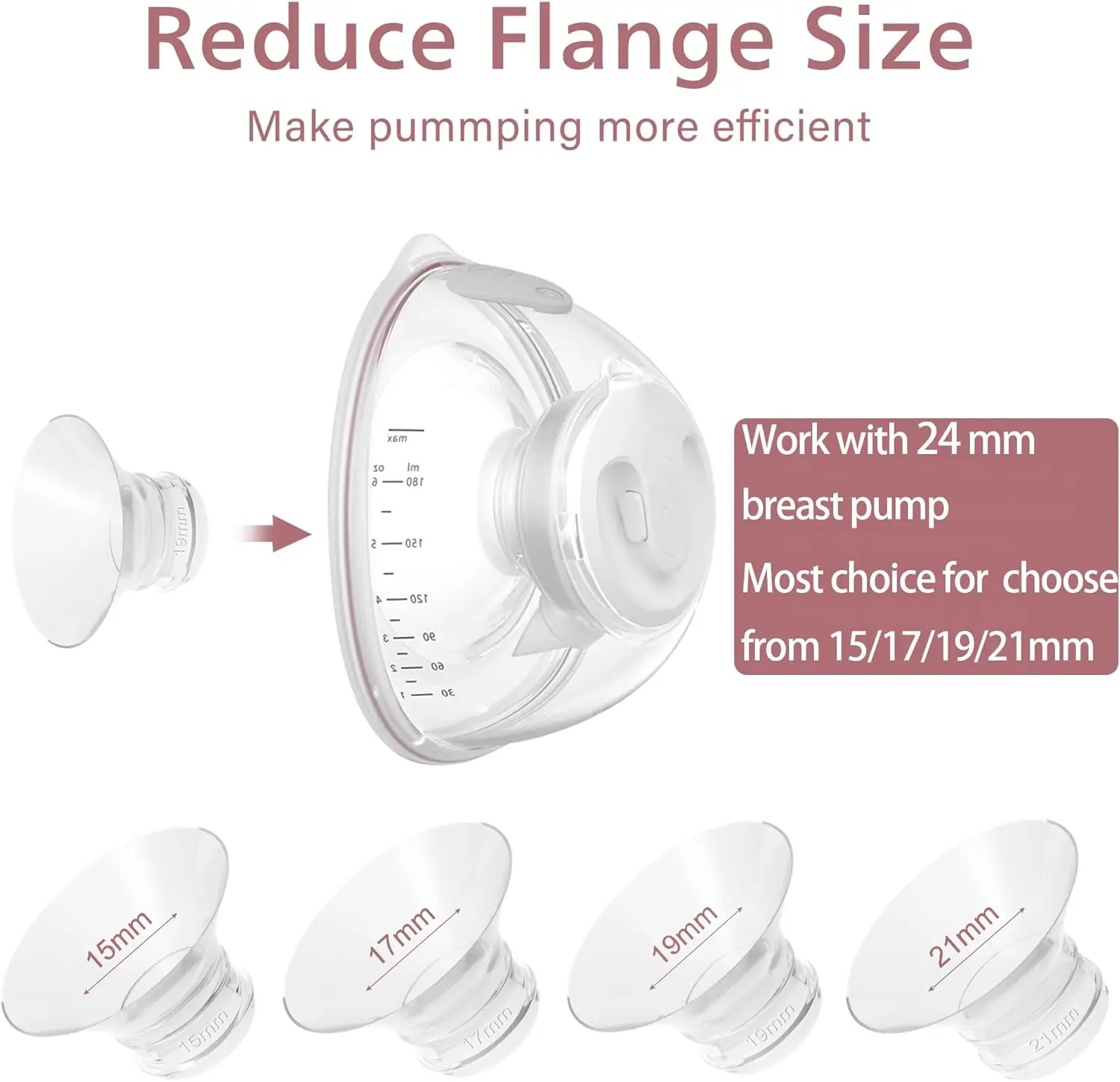 Inserts de bride compatibles avec le tire-lait Momcozy M5/M6/M9/V1 Pro/V2 Pro, insert de bride pour le remplacement du tire-lait