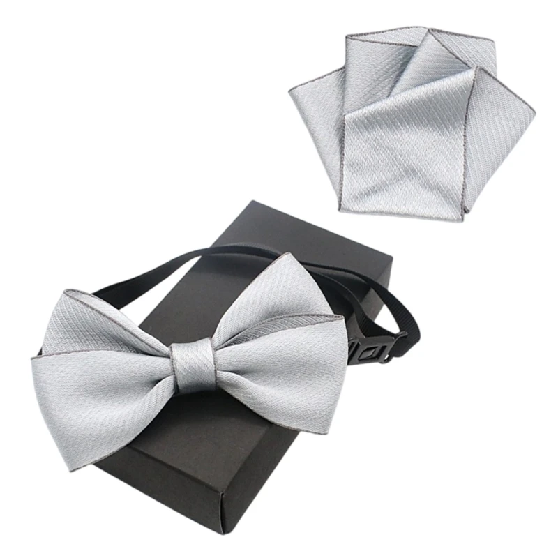 เด็กก่อนผูก Bowtie และพ็อกเก็ตสแควร์ชุดสำหรับงานแต่งงานโรงเรียนพิธี Party Drop Shipping