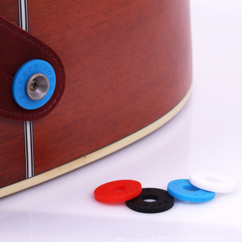 Zapięcie paska do gitary, bezpieczne mocowanie, materiał gumowy, kolorowe części, akcesoria do gitary basowej, idealny prezent dla muzyka.