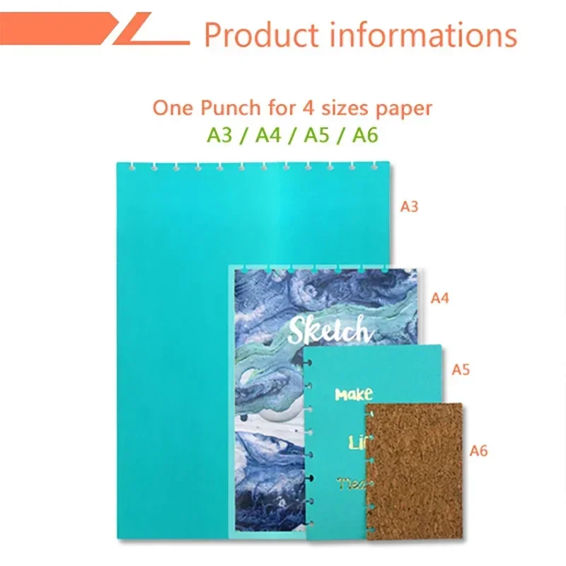 Fromthenon Pilz Loch Papier Puncher für A4A5A6 Discbound Notebook Scrapbooking Bindung Planer Discs T Typ Punch Schreibwaren