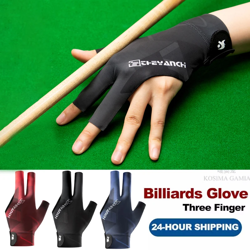 Gant de billard main gauche trois doigts Snooker gant de billard autocollants antidérapants élasticité gants d'entraînement de billard accessoires