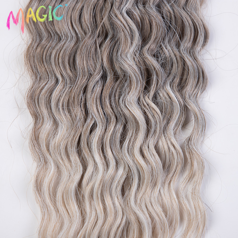 Ma Thuật Tổng Hợp Tóc Nước Sóng 24Inch Bện Tóc Twist Crochet Tóc Ombre Tóc Vàng Màu Hồng Sâu Sóng Bện Tóc Mở Rộng cosplay