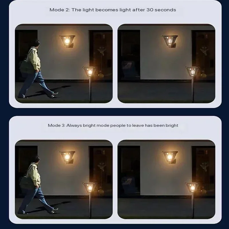 Lámparas de pared solares para acampar al aire libre 2 en 1, lámparas de césped, lámpara de pie, lámparas de inducción LED, lámparas de paisaje de jardín, lámpara decorativa de tungsteno