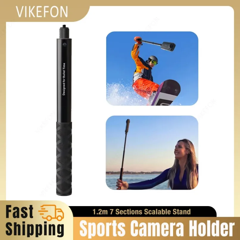 1.2m poignée caméra Selfie tige d'extension caméra balle temps caché Selfie tige pour Insta360 X4 GoPro 12/11/10/9 enregistrement extérieur