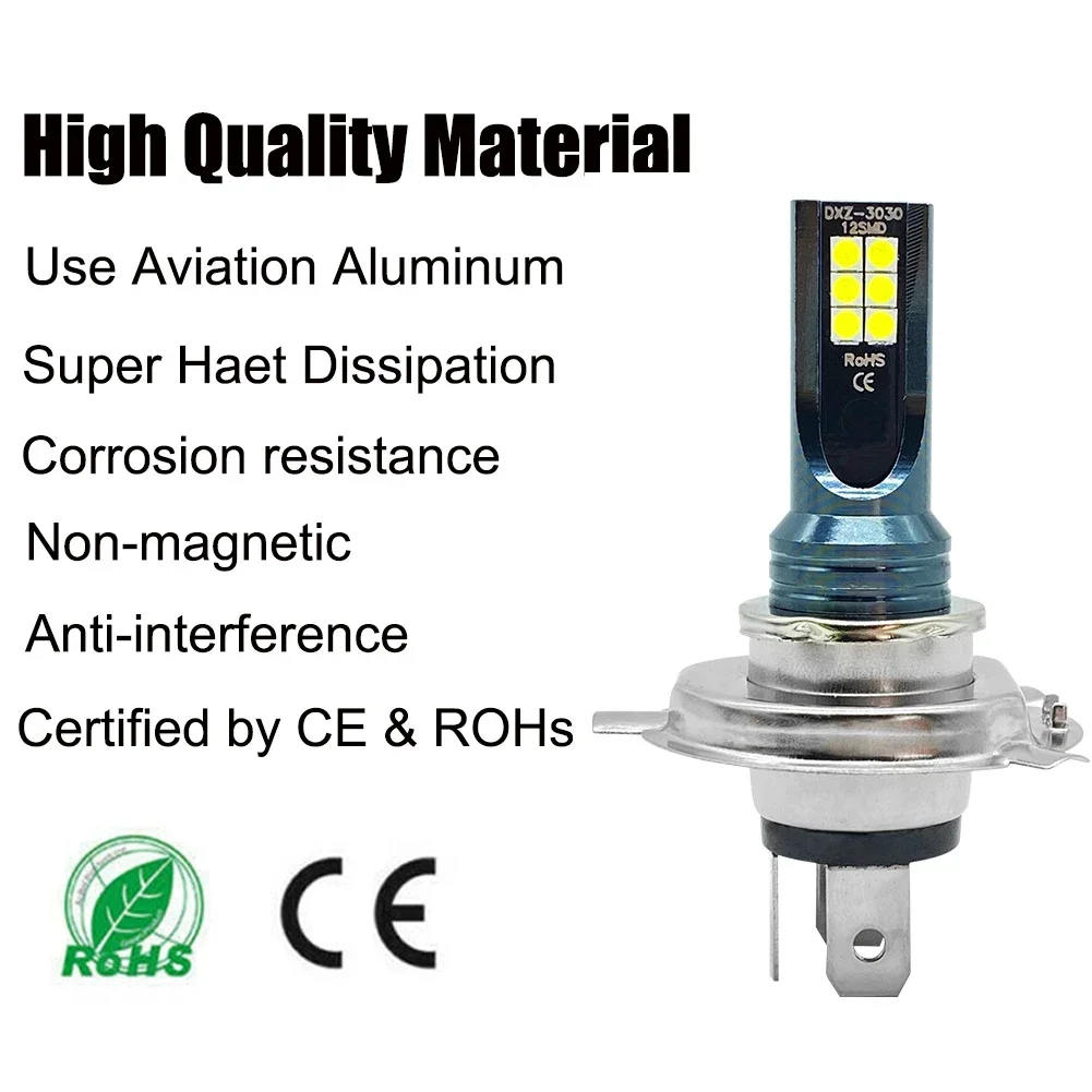 2 pçs h4 h7 led farol h11 h8 h9 h10 h1 h3 lâmpadas de nevoeiro do carro 9005 9006 condução automática correndo lâmpadas 12000lm 80w 12v