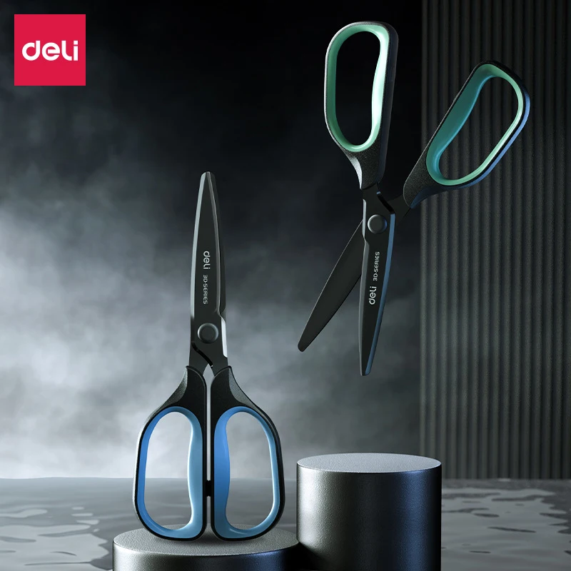 Deli Metal Scissors Stainless Steel Blade 3D Scissors for Paper Cutting Knife Home Handcraft Anti-stick Shear Scissor Stationery
