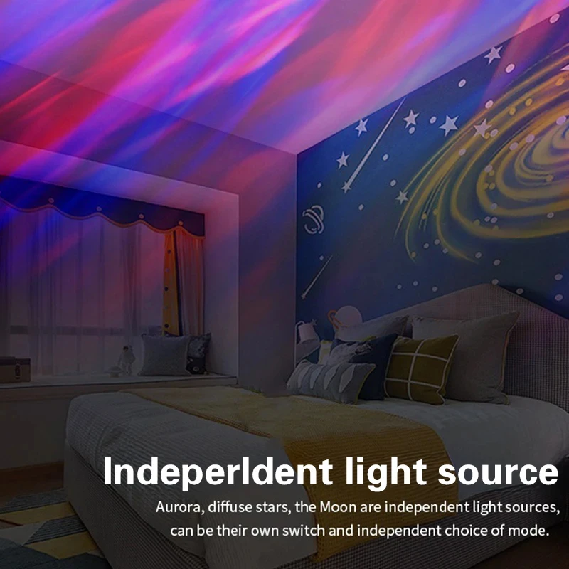 Xiaomi RGB Projection Night Light 16 Color Wave Projector Light Gradual with Remote Control for Home Party Christmas Decor Light