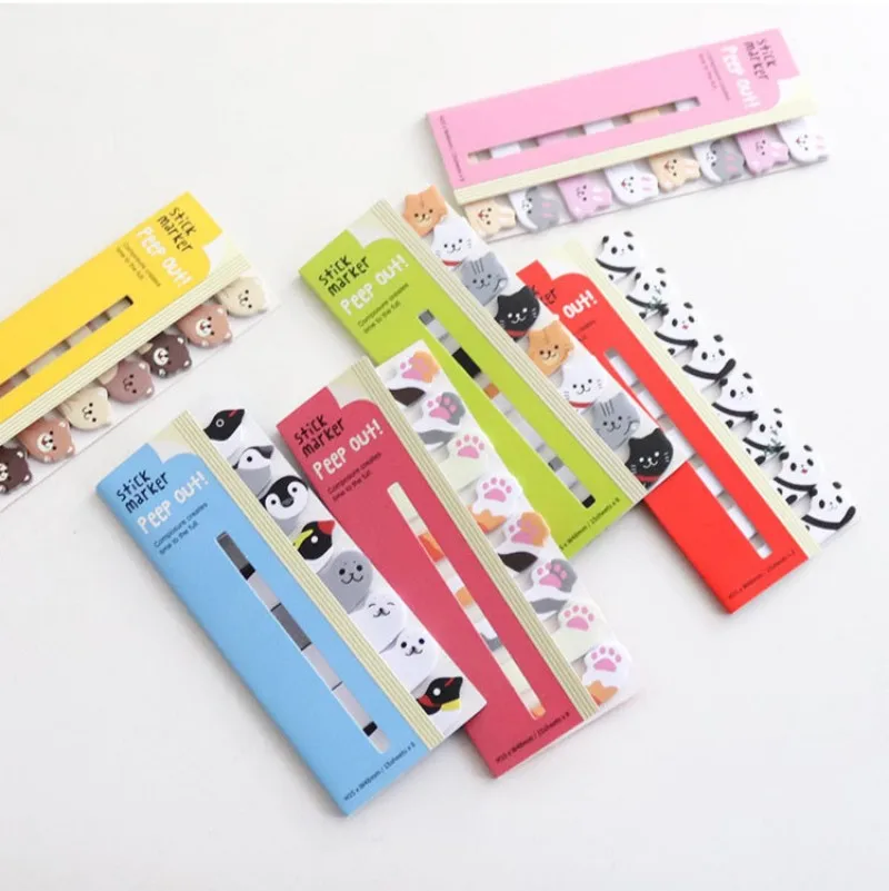 8 pezziLytwtw ‌ Segnalibro animale Kawaii Note adesive/Notepad/N-Sticky Notes Memo Pad, Cancelleria creativa