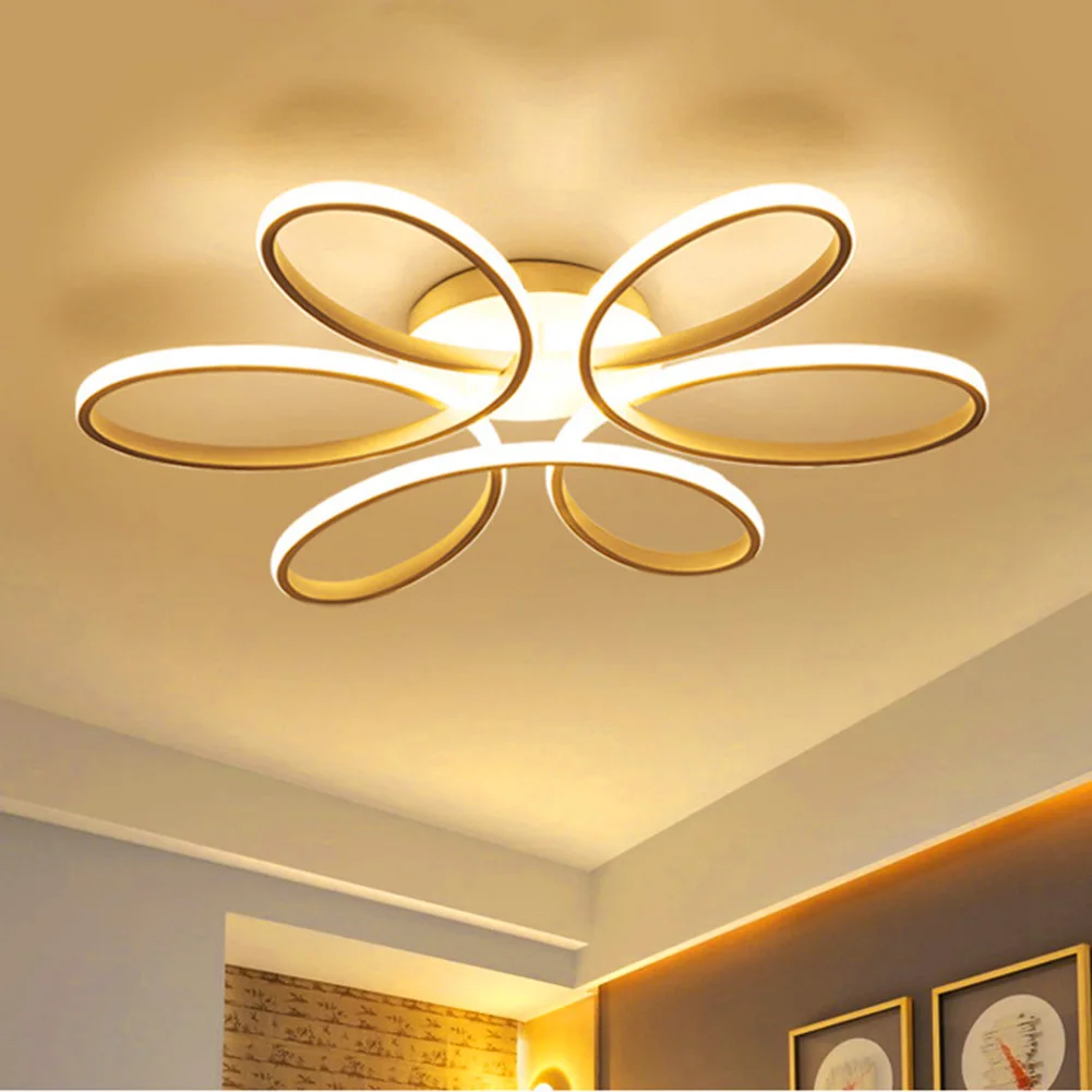 โคมไฟ LED สามสีสำหรับติดตั้งบนพื้นผิวโคมไฟติดเพดานสว่างมากโคมไฟระย้า LED สำหรับใช้ในครัวเรือนที่การตกแต่งบ้านการดูแลรักษาสายตา